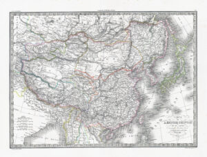 1841 CARTE DE L'EMPIRE CHINOIS China Japan Korea Central Asia Map by Lapie (L...