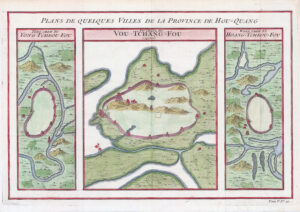 1755 China Antique Map Chinese Hubei, Huangzhou, Wuhan Hoang-Tcheou-Fou