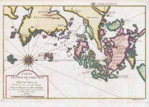 1749 CARTE DE L'ISLE DE CHEU-CHAN DE CHOSEN China Chusan Antique Map