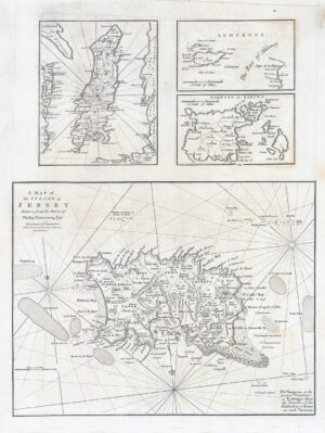 1805 Large Antique Map JERSEY GUERNSEY ALDERNEY ISLE OF MAN by Dumaresq