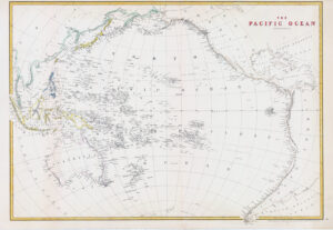 1863 THE PACIFIC OCEAN Australia Australasia New Zealand Large Antique Map