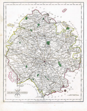 1787 Original Antique Map of HEREFORDSHIRE by John Cary (CSM4/14)