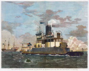 1871 Antique Print IRONCLAD MONITOR CERBERUS Hobson's Bay Australia (LM53)