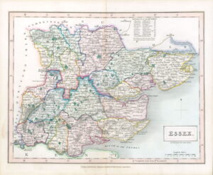 1830 Original Antique Map of the County of ESSEX by Chapman Hall
