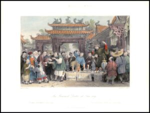 1843 Antique Print China AN ITINERANT DOCTOR AT TIEN-SING Thomas Allom (AC6-4)