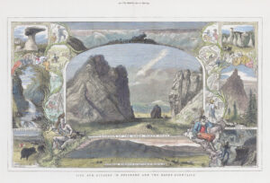 1874 Large orginal antique print COLORADO THE ROCKY MOUNTAINS USA Views