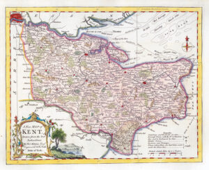1764 Original Antique Map of KENT by Thomas Kitchin hand coloured (KCM19c)