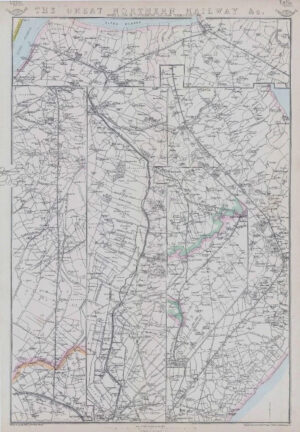 1863 Map GREAT NORTHERN RAILWAY Loop Lincolnshire Peterborough by Weller (DA118)