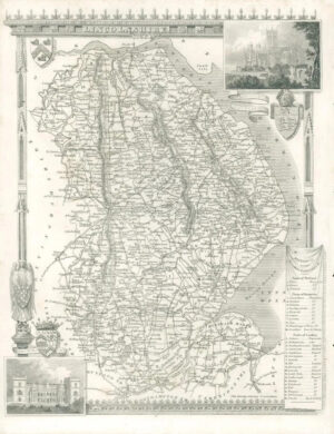 1840 - Original Antique Map of "LINCOLNSHIRE" by Thomas Moule (bm24)