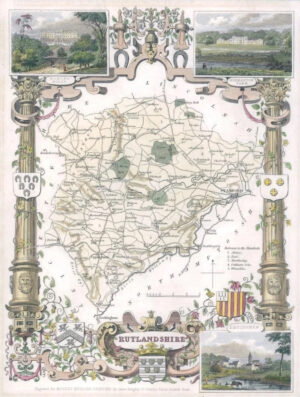 c1840 Original Antique Map of RUTLAND by Thomas Moule (LSM16)