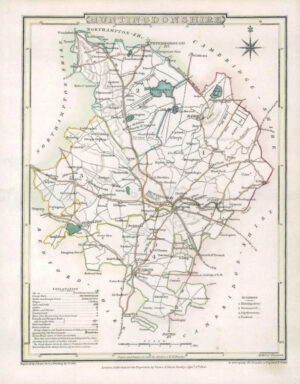1806 Original Antique Map of HUNTINGDONSHIRE by J Roper   (LSM6)