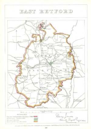 1868 Nottinghamshire Boundary Commission Ordnance MAP of EAST RETFORD (BC136)