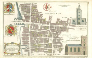 1754 London BILLINGSGATE & BRIDGE WARD Thames Puddling Plan Maitland (ML2/15)
