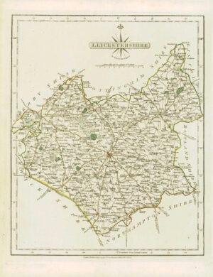 1793 Original Antique MAP of 'LEICESTERSHIRE' by John Cary Outline Colour (23)