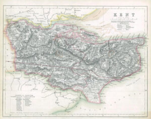 1842 Engraved Map of KENT by Fisher (FM2/17)