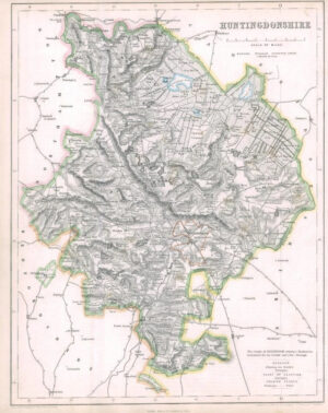 1842 Engraved Map of HUNTINGDONSHIRE by Fisher (FM2/16)