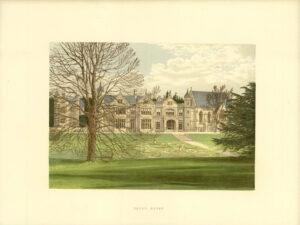 1885 Original Antique Print - View of  EXTON HOUSE Rutland East Midlands  (MH76)