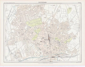 c1885 Large Map ENGLAND - NOTTINGHAM Nottinghamshire Bartholomew (RA65)