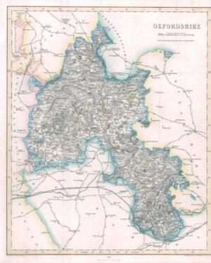 1842 Engraved Map of OXFORDSHIRE by Fisher (FM2/25)