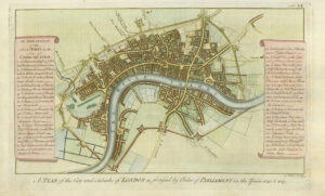 1739 - PLAN OF THE CITY AND SUBURBS OF LONDON Defences Civil War by Virtue