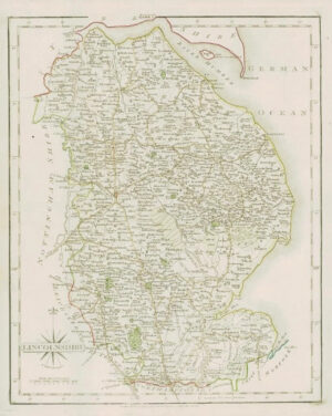 1793 Original Antique MAP of 'LINCOLNSHIRE' by John Cary (CM2/21)
