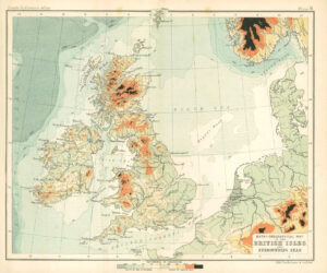 c1912 Map of the BRITISH ISLES AND SURROUNDING SEAS Chart Regions (BS9)
