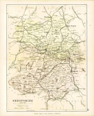 c1883 COUNTY OF SHROPSHIRE MAP By George Philip (PC27)