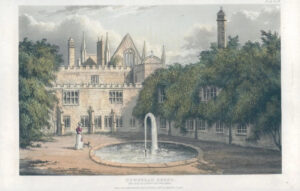 c1820s Antique Aquatint NEWSTEAD ABBEY Ravenshead Nottingham by Ackermann (AF73)