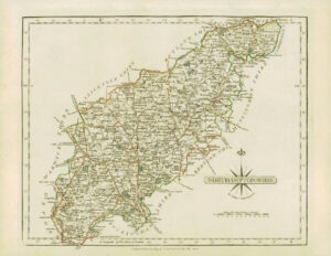 1793 Original Antique MAP of 'NORTHAMPTONSHIRE' by John Cary Outline Colour (28)
