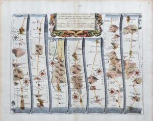1675 Road Map OAKHAM to RICHMOND Milton Mowbray Nottingham Barnsley by OGILBY