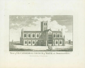 1786 VIEW of the CATHEDRAL CHURCH of BATH in SOMERSETSHIRE Hogg (HE181)
