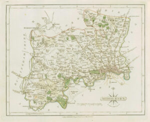 1793 Original Antique MAP of 'MIDDLESEX' by John Cary (CM2/22)
