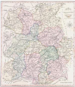 1800-10 Large Engraved Map of SHROPSHIRE by John Cary Original Colour (CL28)