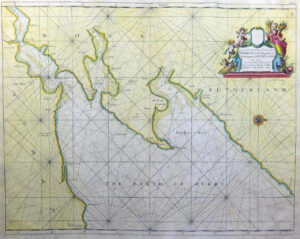 1689 Large SEA CHART Map MORAY FIRTH CROMARTY INVERNESS ROSS Greenville Collins