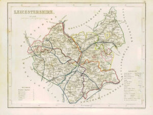 1855 - Original antique map of  "LEICESTERSHIRE" by JOSHUA ARCHER (26)