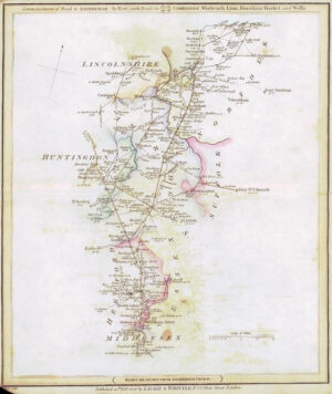 1806 Antique Road Map MIDDLESEX HUNTINGDON LINCOLNSHIRE NORFOLK SUFFOLK