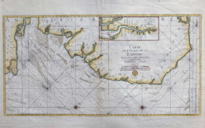 1760 CARTE DE LA TAMISE SANDWICH CLAY Thames Estuary North Sea Coast Chart
