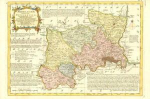 1777 Antique Map of MIDDLESEX by Emanual Bowen Divided into Hundreds & c (BCM23)