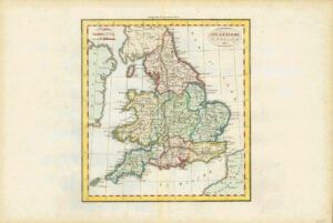 1813 Original Antique Map - ANGLETERRE England by Felix Delamarche (LM6)