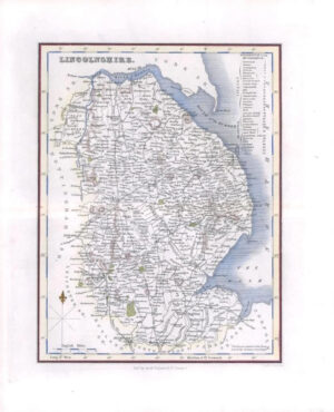1836 - Original Antique Map of LINCOLNSHIRE by Fullerton (FCM5)