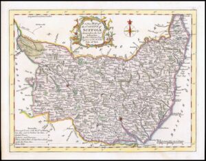 1764 Antique Map of SUFFOLK by Thomas Kitchin (KCM9)