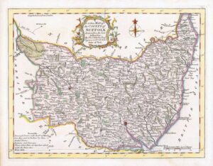1764 Antique Map of SUFFOLK by Thomas Kitchin (KCM9)