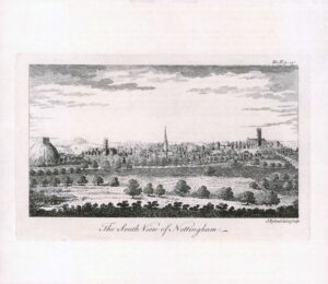 1764 Original Antique Print SOUTH VIEW NOTTINGHAM (DOD2/25)