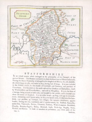 1777 An original antique copper engraved map STAFFORDSHIRE by Grose (LSM80)