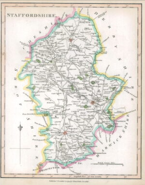 1794 Original Antique Map of STAFFORDSHIRE by Stockdale (LSM81)