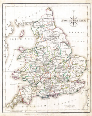 1787 Original Antique Map of ENGLAND & WALES South Britain by John Cary (CSM4/1)