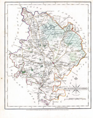 1787 Original Antique Map of HUNTINGDONSHIRE by John Cary (CSM4/15)