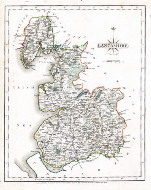 1787 Original Antique Map of LANCASHIRE by John Cary (CSM4/17)