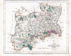 1787 Original Antique Map of MIDDLESEX by John Cary (CSM5/20)