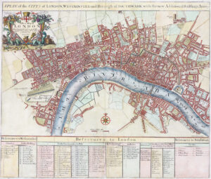1720 A PLAN OF THE CITY OF LONDON WESTMINSTER SOUTHWARK Senex Map